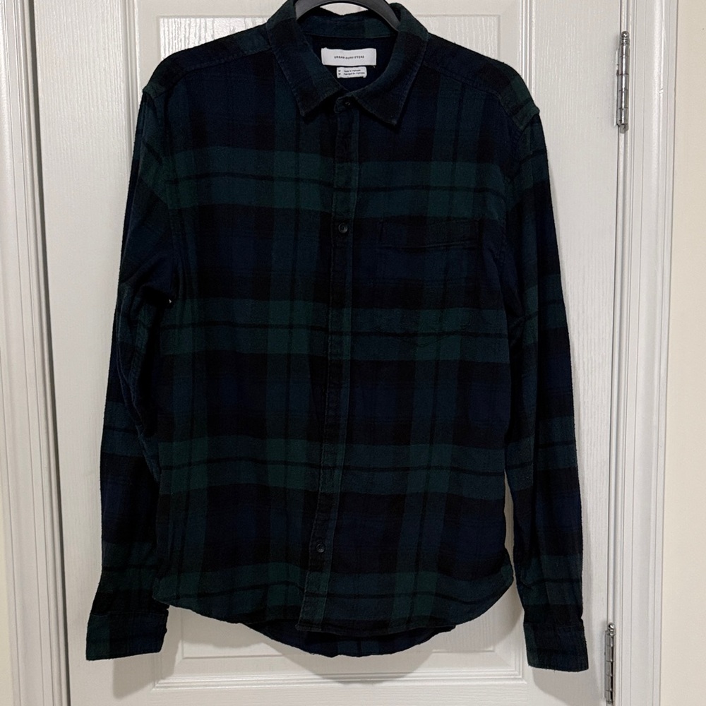 Urban outfitters Men's Plaid Shirt - Black and Green